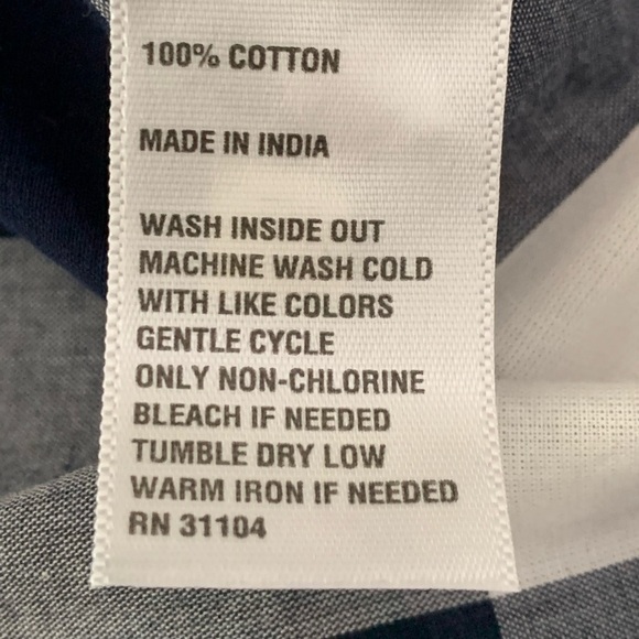 NWT Crown & Ivy Curvy Cotton Navy & White Checked Essential Shirt Size 0X - Picture 5 of 9